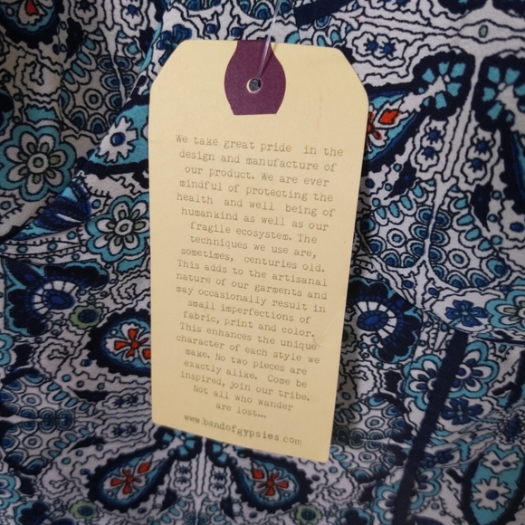 NWOT Band of Gypsies Blue Paisley Bustier Mini Fit and Flare Dress - Picture 5 of 8